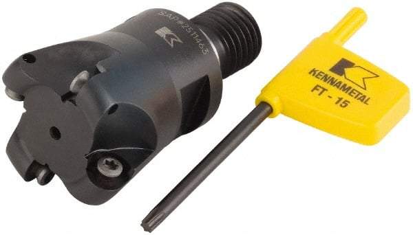Kennametal - 30mm Cutting Diam, 1.1811" Max Depth of Cut, Modular Connection Indexable Copy End Mill - 4 Inserts, RD.X 1003.. Insert - Apex Tool & Supply