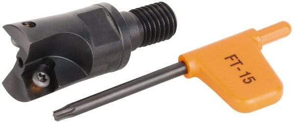 Kennametal - 12mm Cut Diam, 2.5mm Max Depth of Cut, 20mm OAL, Indexable Square Shoulder Helical End Mill - XD.. 0401.. Inserts, M6 Modular Connection, Series KMM - Apex Tool & Supply