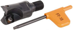 Kennametal - 16mm Cut Diam, 4.5mm Max Depth of Cut, 25mm OAL, Indexable Square Shoulder Helical End Mill - XD.. 0602.. Inserts, M8 Modular Connection, Series KMM - Apex Tool & Supply