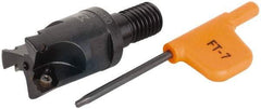 Kennametal - 25mm Cut Diam, 4.5mm Max Depth of Cut, 35mm OAL, Indexable Square Shoulder Helical End Mill - XD.. 0602.. Inserts, M12 Modular Connection, Series KMM - Apex Tool & Supply