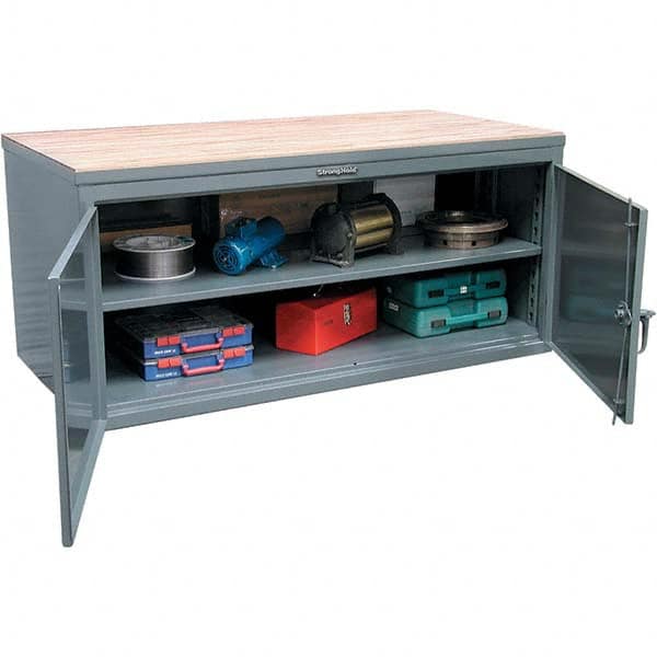 Strong Hold - Stationary Work Benches, Tables Type: Work Bench Top Material: Maple work surface 1-3/4" thick - Apex Tool & Supply