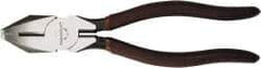 Paramount - 6-3/16" OAL, 1-3/32" Jaw Length x 29/32" Jaw Width, Linesman's Pliers - Serrated Pipe Jaw, New England Style Head, Plastic Dipped Handles - Apex Tool & Supply