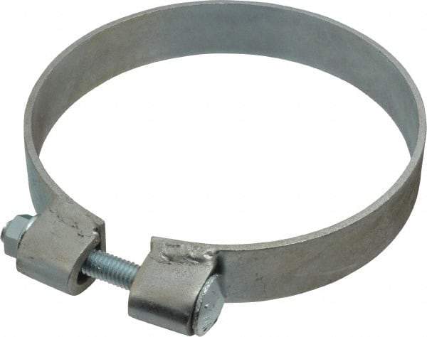 Made in USA - 5.67" ID, Steel Zinc Plated BCE Band Style Clamp - 0.12" Thick, 5-1/2" Hose - Apex Tool & Supply