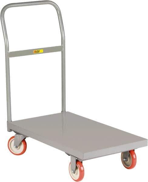 Little Giant - 1,200 Lb Capacity Steel Deck Platform Truck - Steel Deck, 24" OAW, 36" Platform Length, Polyurethane Casters - Apex Tool & Supply