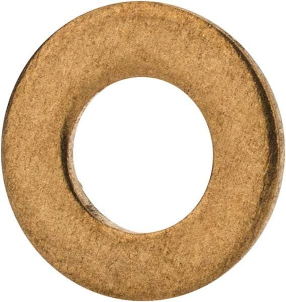 Value Collection - #6 Screw, Brass Standard Flat Washer - 0.147" ID x 0.312" OD, 0.025" Thick, Plain Finish - Apex Tool & Supply