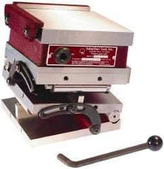 Suburban Tool - 6" Long x 6" Wide x 5-3/8" High, Compound, Fine Pole, Steel Sine Plate & Magnetic Chuck Combo - 0.0002" Tolerance, Square to 0.0002", (2) Hardened & Ground Rails, (2) Locking Straps & Handle - Apex Tool & Supply