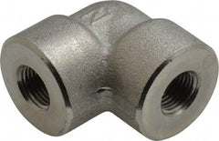 Merit Brass - 1/8" Grade 304/304L Stainless Steel Pipe 90° Elbow - FNPT x FNPT End Connections, 3,000 psi - Apex Tool & Supply