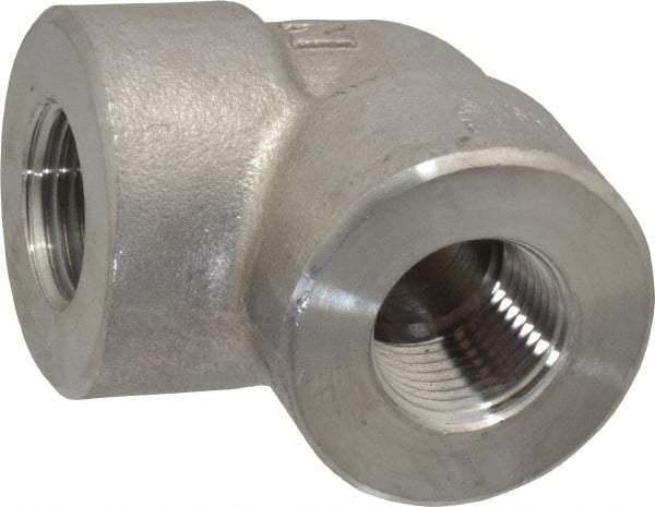 Value Collection - 1/2" Grade 304/304L Stainless Steel Pipe 90° Elbow - FNPT x FNPT End Connections, 3,000 psi - Apex Tool & Supply