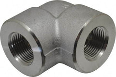 Merit Brass - 3/4" Grade 304/304L Stainless Steel Pipe 90° Elbow - FNPT x FNPT End Connections, 3,000 psi - Apex Tool & Supply