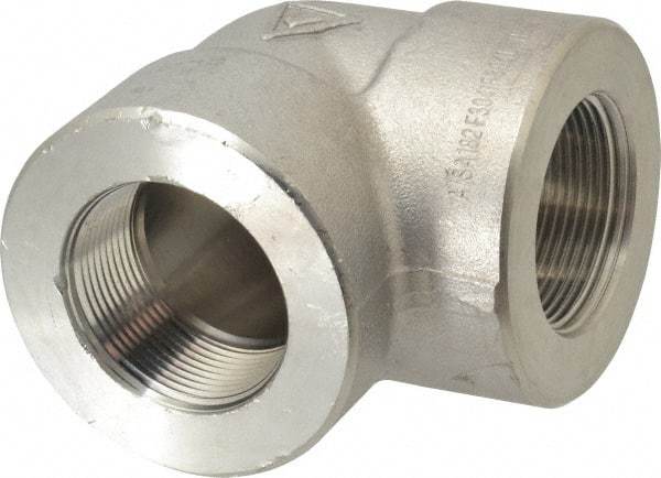 Value Collection - 1-1/2" Grade 304/304L Stainless Steel Pipe 90° Elbow - FNPT x FNPT End Connections, 3,000 psi - Apex Tool & Supply