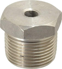 Merit Brass - 1 x 1/8" Grade 304/304L Stainless Steel Pipe Hex Bushing - MNPT x FNPT End Connections, 3,000 psi - Apex Tool & Supply
