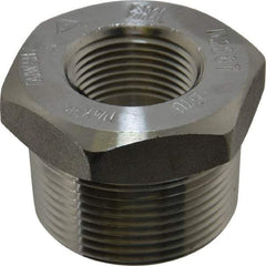 Merit Brass - 1-1/4 x 3/4" Grade 304/304L Stainless Steel Pipe Hex Bushing - MNPT x FNPT End Connections, 3,000 psi - Apex Tool & Supply