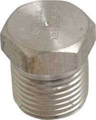 Merit Brass - 1/2" Grade 304/304L Stainless Steel Pipe Hex Head Plug - MNPT End Connections, 3,000 psi - Apex Tool & Supply