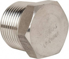 Value Collection - 1" Grade 304/304L Stainless Steel Pipe Hex Head Plug - MNPT End Connections, 3,000 psi - Apex Tool & Supply