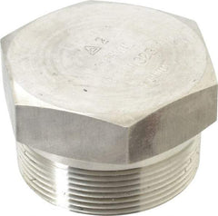 Value Collection - 2" Grade 304/304L Stainless Steel Pipe Hex Head Plug - MNPT End Connections, 3,000 psi - Apex Tool & Supply
