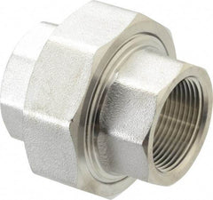 Merit Brass - 1-1/4" Grade 304/304L Stainless Steel Pipe Union - FNPT x FNPT End Connections, 3,000 psi - Apex Tool & Supply