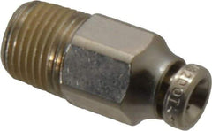 Norgren - 4mm Outside Diam, 1/8 BSPT, Nickel Plated Brass Push-to-Connect Tube Male Connector - 260 Max psi, Tube to Male BSPT Connection, Nitrile O-Ring - Apex Tool & Supply