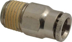 Norgren - 8mm Outside Diam, 1/4 BSPT, Nickel Plated Brass Push-to-Connect Tube Male Connector - 260 Max psi, Tube to Male BSPT Connection, Nitrile O-Ring - Apex Tool & Supply