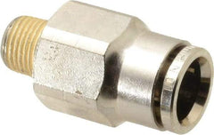 Norgren - 10mm Outside Diam, 1/8 BSPT, Nickel Plated Brass Push-to-Connect Tube Male Connector - 260 Max psi, Tube to Male BSPT Connection, Nitrile O-Ring - Apex Tool & Supply