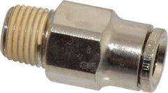 Norgren - 10mm Outside Diam, 1/4 BSPT, Nickel Plated Brass Push-to-Connect Tube Male Connector - 260 Max psi, Tube to Male BSPT Connection, Nitrile O-Ring - Apex Tool & Supply