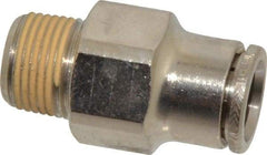 Norgren - 12mm Outside Diam, 3/8 BSPT, Nickel Plated Brass Push-to-Connect Tube Male Connector - 260 Max psi, Tube to Male BSPT Connection, Nitrile O-Ring - Apex Tool & Supply