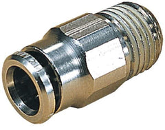 Norgren - 3/8" Outside Diam, 3/8 BSPT, Nickel Plated Brass Push-to-Connect Tube Male Connector - 260 Max psi, Tube to Male Connection - Apex Tool & Supply