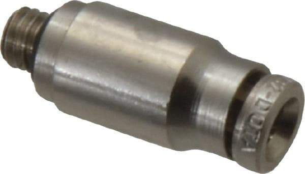Norgren - 4mm Outside Diam, 10-32 UNF, Nickel Plated Brass Push-to-Connect Tube Male Connector - 260 Max psi, Tube to Male UNF Connection, Nitrile O-Ring - Apex Tool & Supply
