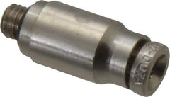 Norgren - 4mm Outside Diam, 10-32 UNF, Nickel Plated Brass Push-to-Connect Tube Male Connector - 260 Max psi, Tube to Male UNF Connection, Nitrile O-Ring - Apex Tool & Supply