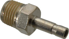 Norgren - 1/4 BSPT Nickel Plated Brass Push-to-Connect Tube Male Stem Connector - 260 Max psi, Stem to Male Connection, Nitrile O-Ring, 0 to 175°F Working Temp - Apex Tool & Supply