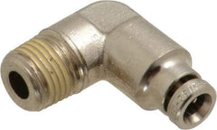 Norgren - 4mm Outside Diam, 1/8 BSPT, Nickel Plated Brass Push-to-Connect Tube Male Elbow - 260 Max psi, Tube to Male BSPT Connection, Nitrile O-Ring - Apex Tool & Supply