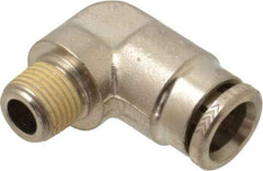 Norgren - 8mm Outside Diam, 1/8 BSPT, Nickel Plated Brass Push-to-Connect Tube Male Elbow - 260 Max psi, Tube to Male BSPT Connection, Nitrile O-Ring - Apex Tool & Supply