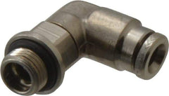 Norgren - 5mm Outside Diam, 1/8 BSPP, Nickel Plated Brass Push-to-Connect Tube Male Swivel Elbow - 260 Max psi, Tube to Male BSPP Connection, Nitrile O-Ring - Apex Tool & Supply
