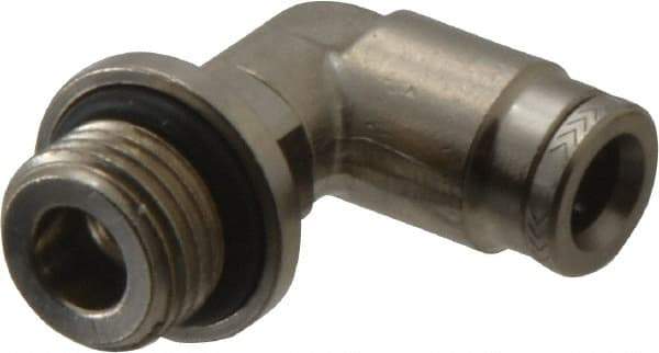 Norgren - 6mm Outside Diam, 1/4 BSPP, Nickel Plated Brass Push-to-Connect Tube Male Swivel Elbow - 260 Max psi, Tube to Male BSPP Connection, Nitrile O-Ring - Apex Tool & Supply