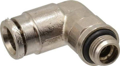 Norgren - 8mm Outside Diam, 1/8 BSPP, Nickel Plated Brass Push-to-Connect Tube Male Swivel Elbow - 260 Max psi, Tube to Male BSPP Connection, Nitrile O-Ring - Apex Tool & Supply