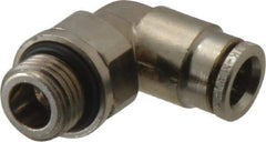 Norgren - 8mm Outside Diam, 1/4 BSPP, Nickel Plated Brass Push-to-Connect Tube Male Swivel Elbow - 260 Max psi, Tube to Male BSPP Connection, Nitrile O-Ring - Apex Tool & Supply
