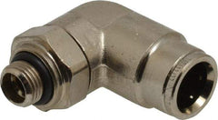 Norgren - 10mm Outside Diam, 1/8 BSPP, Nickel Plated Brass Push-to-Connect Tube Male Swivel Elbow - 260 Max psi, Tube to Male BSPP Connection, Nitrile O-Ring - Apex Tool & Supply
