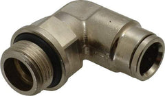 Norgren - 10mm Outside Diam, 3/8 BSPP, Nickel Plated Brass Push-to-Connect Tube Male Swivel Elbow - 260 Max psi, Tube to Male BSPP Connection, Nitrile O-Ring - Apex Tool & Supply