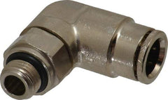 Norgren - 12mm Outside Diam, 1/4 BSPP, Nickel Plated Brass Push-to-Connect Tube Male Swivel Elbow - 260 Max psi, Tube to Male BSPP Connection, Nitrile O-Ring - Apex Tool & Supply