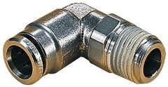 Norgren - 5mm Outside Diam, 1/4 BSPT, Nickel Plated Brass Push-to-Connect Tube Male Swivel Elbow - 260 Max psi, Tube to Male BSPT Connection, Nitrile O-Ring - Apex Tool & Supply