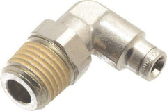 Norgren - 4mm Outside Diam, 1/4 BSPT, Nickel Plated Brass Push-to-Connect Tube Male Swivel Elbow - 260 Max psi, Tube to Male BSPT Connection, Nitrile O-Ring - Apex Tool & Supply