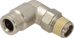 Norgren - 6mm Outside Diam, 1/8 BSPT, Nickel Plated Brass Push-to-Connect Tube Male Swivel Elbow - 260 Max psi, Tube to Male BSPT Connection, Nitrile O-Ring - Apex Tool & Supply