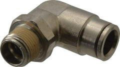 Norgren - 12mm Outside Diam, 3/8 BSPT, Nickel Plated Brass Push-to-Connect Tube Male Swivel Elbow - 260 Max psi, Tube to Male BSPT Connection, Nitrile O-Ring - Apex Tool & Supply