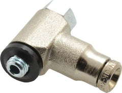 Norgren - 4mm Outside Diam, M5x0.8 Metric, Nickel Plated Brass Push-to-Connect Tube Male Swivel Banjo Elbow - 260 Max psi, Tube to Metric Thread Connection, Nitrile O-Ring - Apex Tool & Supply