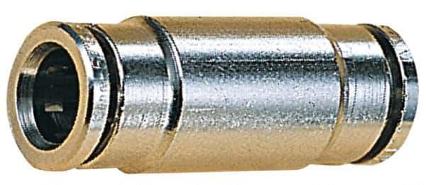 Norgren - 12mm Outside Diam, Nickel Plated Brass Push-to-Connect Tube Union - 260 Max psi, Tube to Tube Connection, Nitrile O-Ring - Apex Tool & Supply