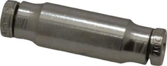 Norgren - 4mm Outside Diam, Nickel Plated Brass Push-to-Connect Tube Union - 260 Max psi, Tube to Tube Connection, Nitrile O-Ring - Apex Tool & Supply