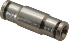 Norgren - 5mm Outside Diam, Nickel Plated Brass Push-to-Connect Tube Union - 260 Max psi, Tube to Tube Connection, Nitrile O-Ring - Apex Tool & Supply