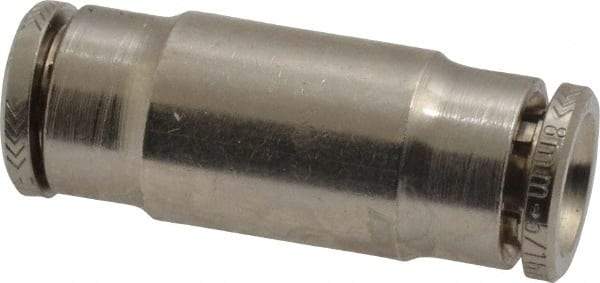Norgren - 8mm Outside Diam, Nickel Plated Brass Push-to-Connect Tube Union - 260 Max psi, Tube to Tube Connection, Nitrile O-Ring - Apex Tool & Supply