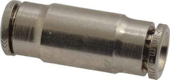Norgren - 8mm Outside Diam, Nickel Plated Brass Push-to-Connect Tube Union - 260 Max psi, Tube to Tube Connection, Nitrile O-Ring - Apex Tool & Supply