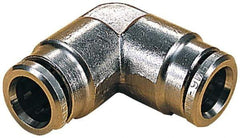 Norgren - 4mm Outside Diam, Nickel Plated Brass Push-to-Connect Tube Union Elbow - 260 Max psi, Tube to Tube Connection, Nitrile O-Ring - Apex Tool & Supply