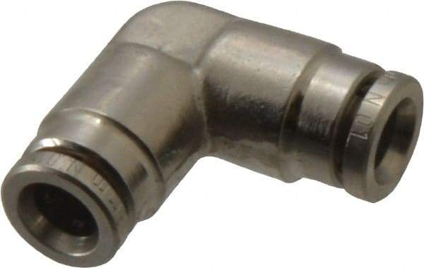 Norgren - 6mm Outside Diam, Nickel Plated Brass Push-to-Connect Tube Union Elbow - 260 Max psi, Tube to Tube Connection, Nitrile O-Ring - Apex Tool & Supply